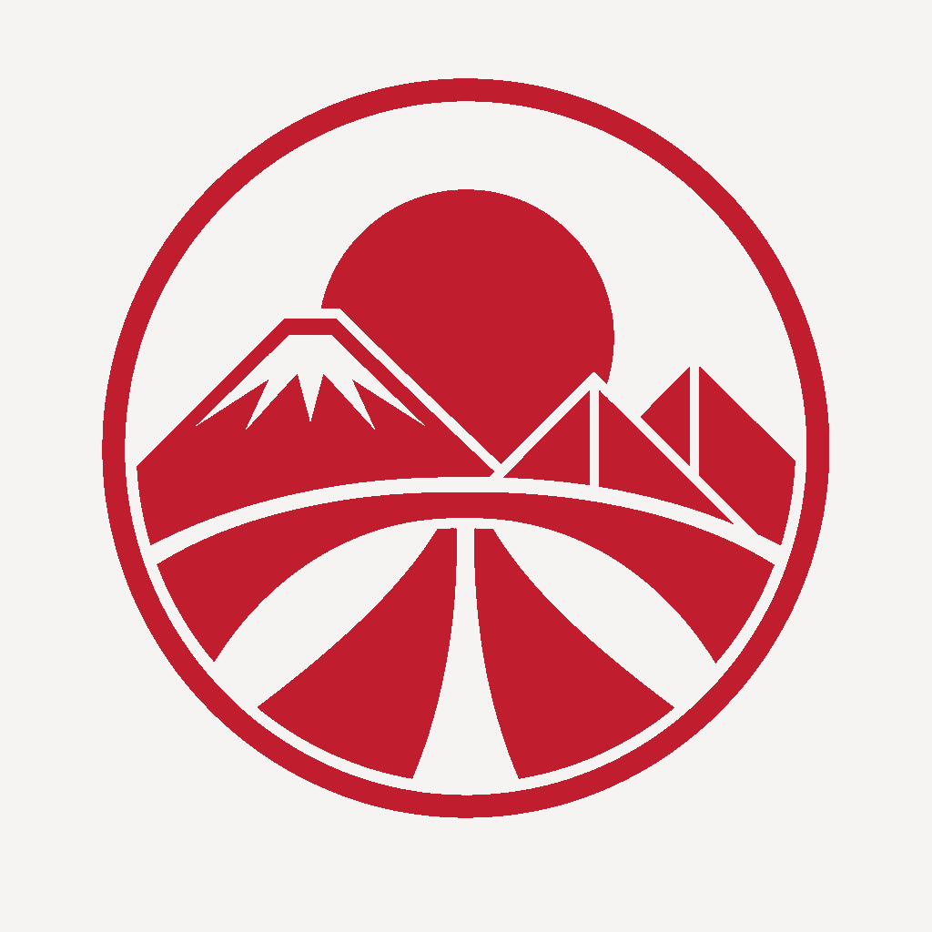 NCC emblem — Mount Fuji and a rising sun bridged by a corridor to Gulf forms